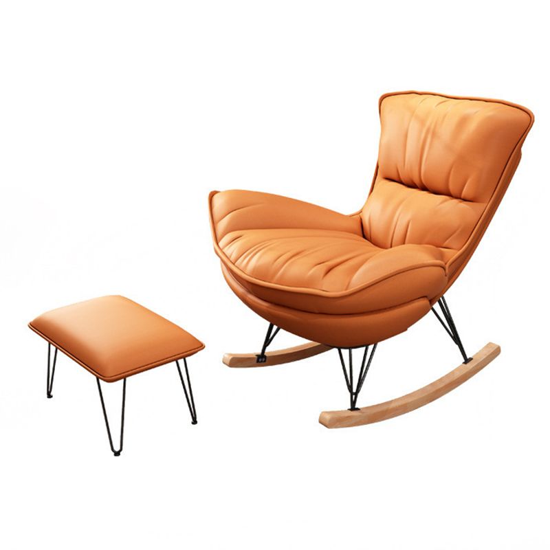 Cojines modernos tapizados con rocker con planeador de piernas oscuras