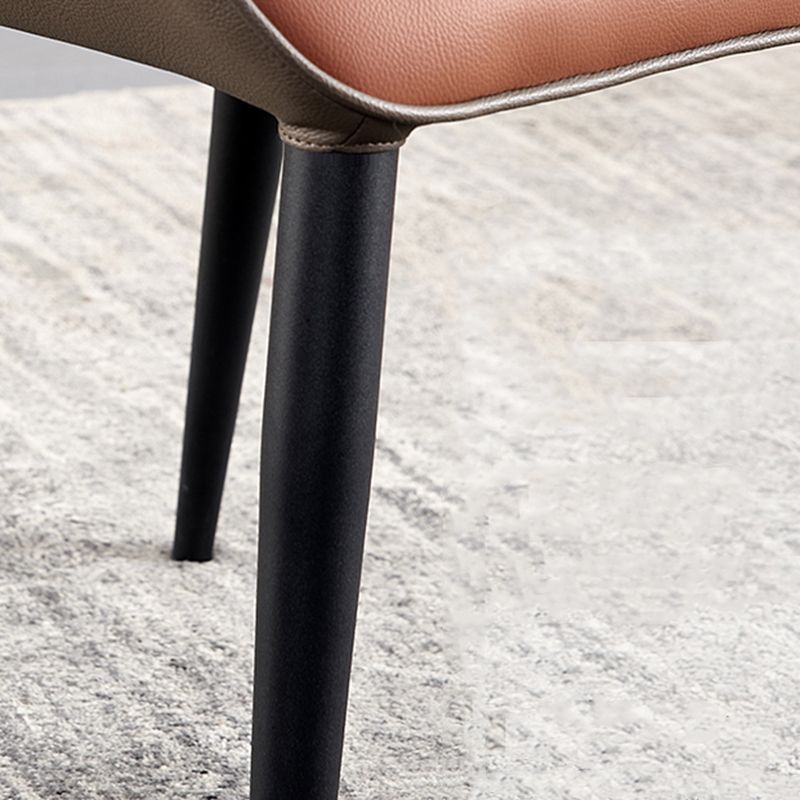 Industriële armloze eetkamerstoelen Faux Leather Wingback zijstoel