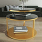 Contemporary Coffee Table Round Stone Top Extendable Coffee Cocktail Table Clearhalo 'Coffee & Accent Tables' 'Coffee Tables' 'coffee_tables' 'furn' 'furn_coffee_tables' 'Furniture' 'Living Room Furniture' 1200x1200_8e0988f4-d2ed-48fd-b471-ac1db552727f