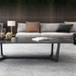 Glam Style Rectangular Slte Black Metal Trestle Type Base Coffee Table