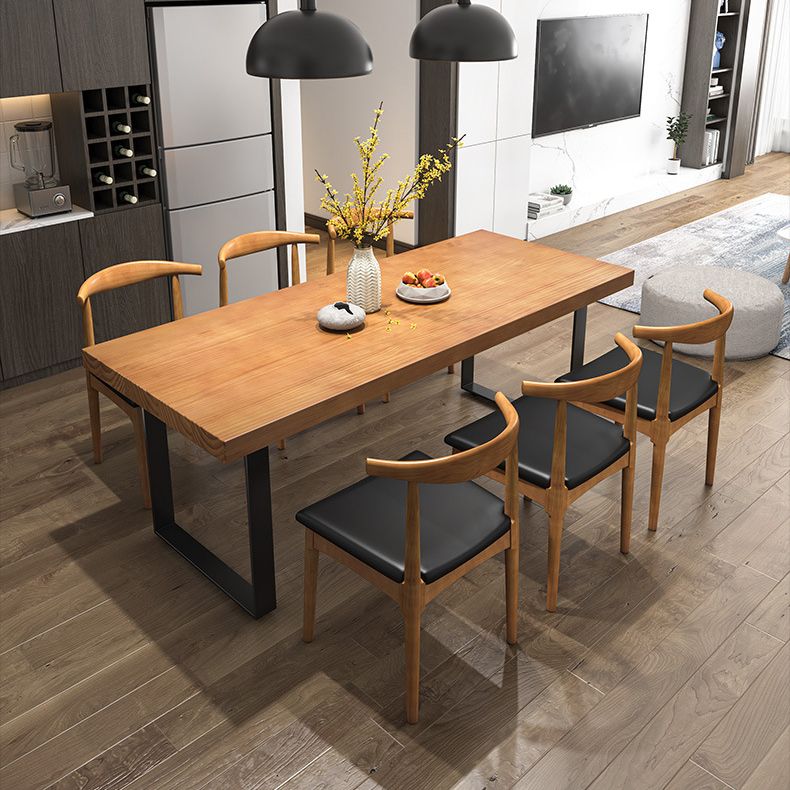 Industrial 1/2/3/5/7 Pieces Dining Table with Chairs Solid Wood Dinette Set Clearhalo 'Dining Room Sets' 'Dining Tables & Seating' 'dining_room_set' 'furn' 'furn_dining_room_set' 'Furniture' 'furniture_dining_room_set' 'Kitchen & Dining Furniture' 'kitchen&dining_furn' 'kitchen' 1200x1200_8e0a30a4-5509-4332-8807-8372a6adf30f