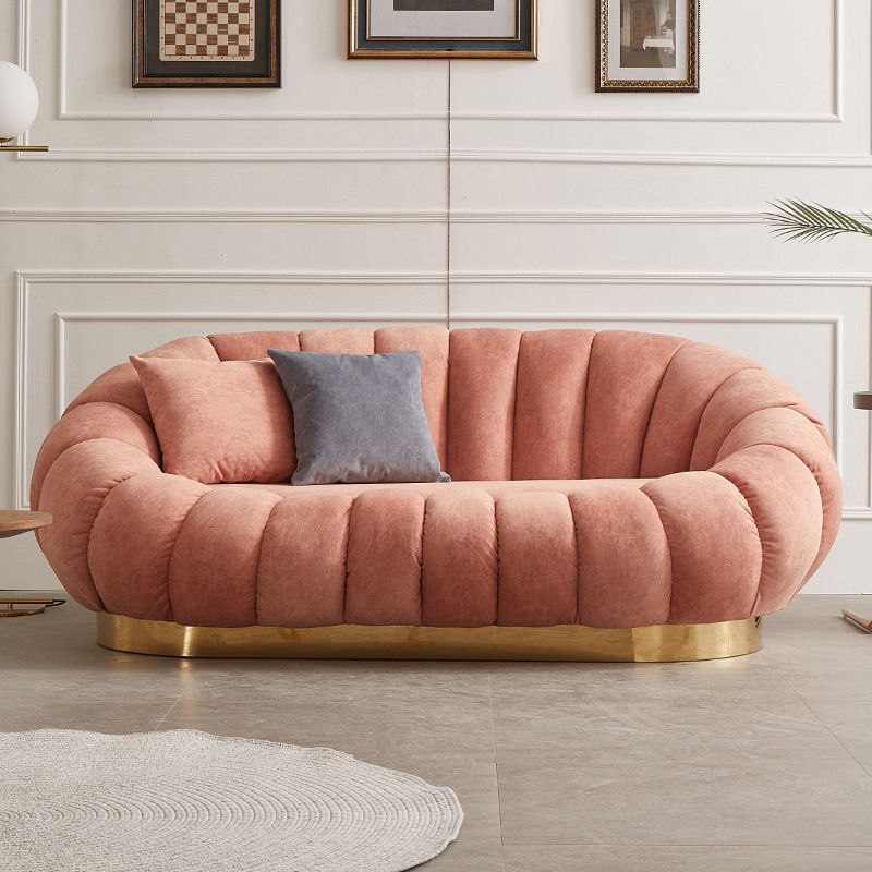 Contemporary Solid Color Curved Sofa with Sloped Arms for Bedroom Living Room Clearhalo 'furn' 'furn_sofas' 'Furniture' 'furniture_sofas' 'kitchen' 'kitchen_sofas' 'Living Room Furniture' 'Sofa' 'sofas' 1200x1200_8e0c77a7-2afe-4cce-94f2-13635f4d38b5