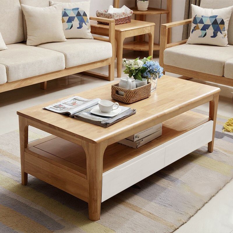 4 Legs Rectangular Coffee Table Made of Solid Wood/black/walnut/white Cocktail Table Clearhalo 'Coffee & Accent Tables' 'Coffee Tables' 'coffee_tables' 'furn' 'furn_coffee_tables' 'Furniture' 'furniture_coffee_tables' 'Living Room Furniture' 1200x1200_8e0cb5ec-66cd-4c28-bd9c-003ce6503496