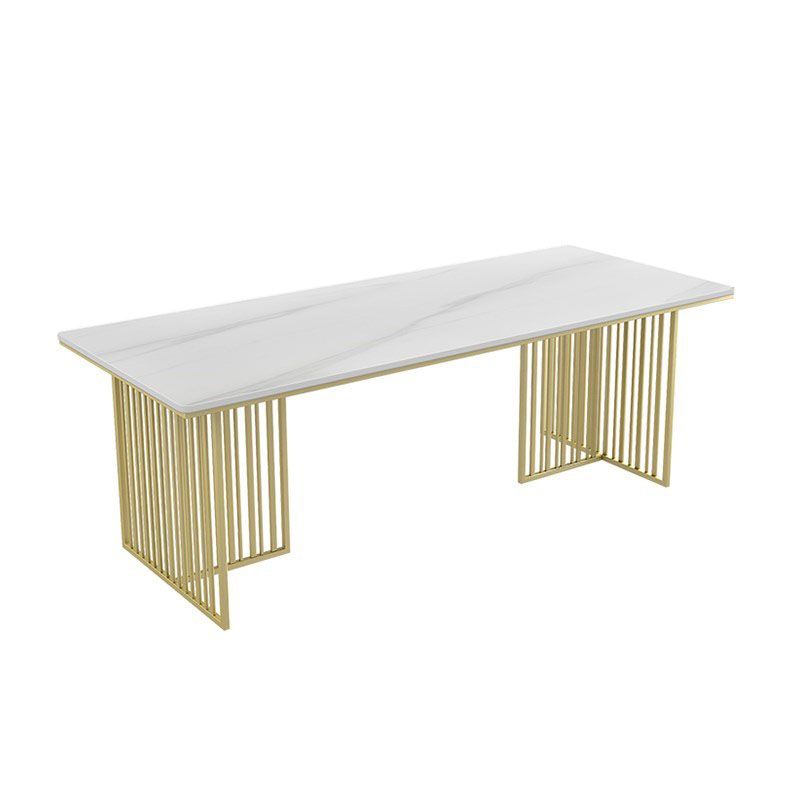 長方形のホームオフィスライティングデスクインダストリアルスタイルスレッドベースオフィスデスク