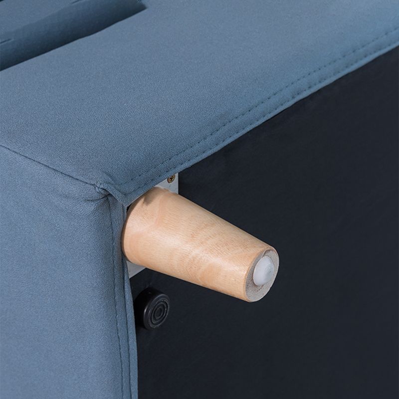 Scandinavian One Armed Wooden Accent Chair Square Arms Chaise