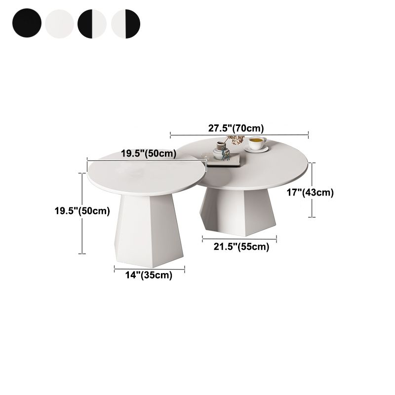 Pedestal Base Designed Cocktail Table White/black Metal Circular Coffee Table Clearhalo 'Coffee & Accent Tables' 'Coffee Tables' 'coffee_tables' 'furn' 'furn_coffee_tables' 'Furniture' 'furniture_coffee_tables' 'Living Room Furniture' 1200x1200_8e103de6-2e49-44bb-9840-b36f3b72cda6