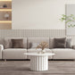 Slate Top Coffee Cocktail Table Modern Round Pedestal Coffee or End Table