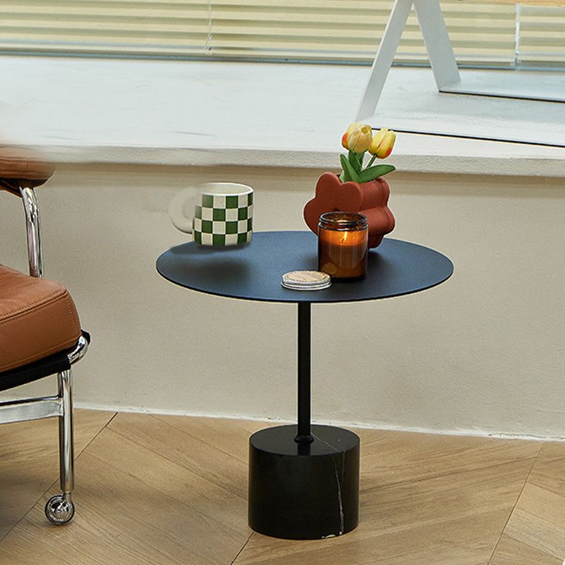 Black End Slide Table Round Living Room Pedestal Marble Corner Table Clearhalo 'Coffee & Accent Tables' 'End & Side Tables' 'end_side_tables' 'furn' 'furn_end_side_tables' 'Furniture' 'Living Room Furniture' 1200x1200_8e106983-944c-4bcd-82a6-510de8a4aa95