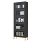 Glam Vertical Standard Bookcase Manufactured Wood Bookcase with Glass Doors Clearhalo 'Bookcases' 'Furniture' 'furniture_bookcases' 'kitchen' 'kitchen_bookcases' 'Living Room Furniture' 'Office Furniture' 1200x1200_8e108df7-fee8-4b2f-85d8-12ee6976c8b2