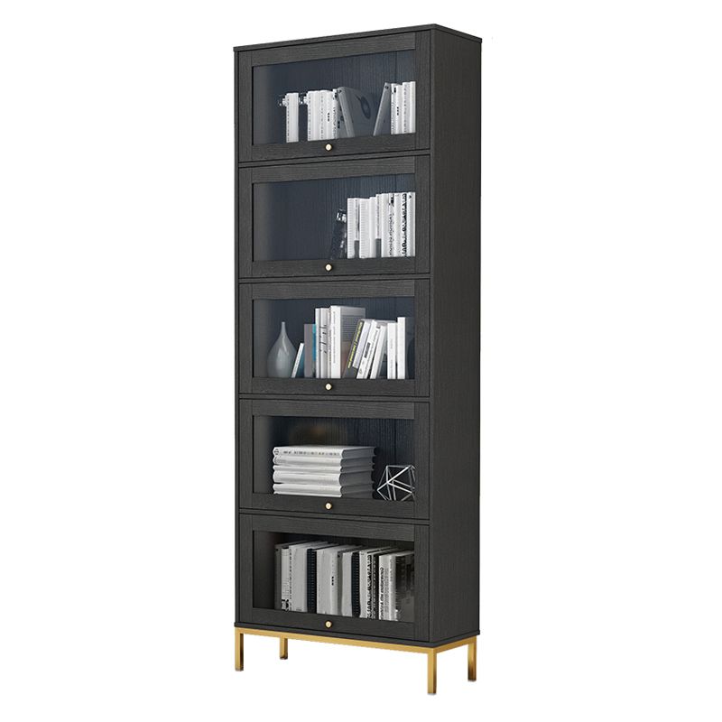 Glam Vertical Standard Bookcase Manufactured Wood Bookcase with Glass Doors Clearhalo 'Bookcases' 'Furniture' 'furniture_bookcases' 'kitchen' 'kitchen_bookcases' 'Living Room Furniture' 'Office Furniture' 1200x1200_8e108df7-fee8-4b2f-85d8-12ee6976c8b2