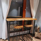 Brown Modern Style Table Solid Wood and Iron Milk Tea Shop Bar Table Clearhalo 'Bar Furniture' 'Bar Tables' 'bar_tables' 'furn' 'furn_bar_tables' 'Furniture' 'furniture_bar_tables' 'Kitchen & Dining Furniture' 1200x1200_8e11a73d-be6a-4def-8fd4-cdee9cec683b