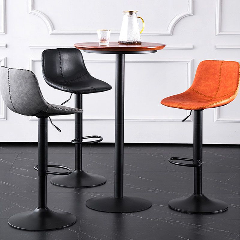 Contemporary Adjustable Height Home Stool Matte Finish Leather Barstool Clearhalo 'Bar Furniture' 'Bar Stools' 'bar_stools' 'furn' 'furn_bar_stools' 'Furniture' 'furniture_bar_stools' 'Kitchen & Dining Furniture' 1200x1200_8e126819-2ba2-4515-ae0f-aa7ec0c1e621