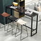 Modern Marble Bistro Table with Rectangle Table Top Black Trestle Table - 42" H Clearhalo 'Bar Furniture' 'Bar Tables' 'bar_tables' 'furn' 'furn_bar_tables' 'Furniture' 'furniture_bar_tables' 'Kitchen & Dining Furniture' 1200x1200_8e127698-701e-4826-9431-52b74c5e7e91