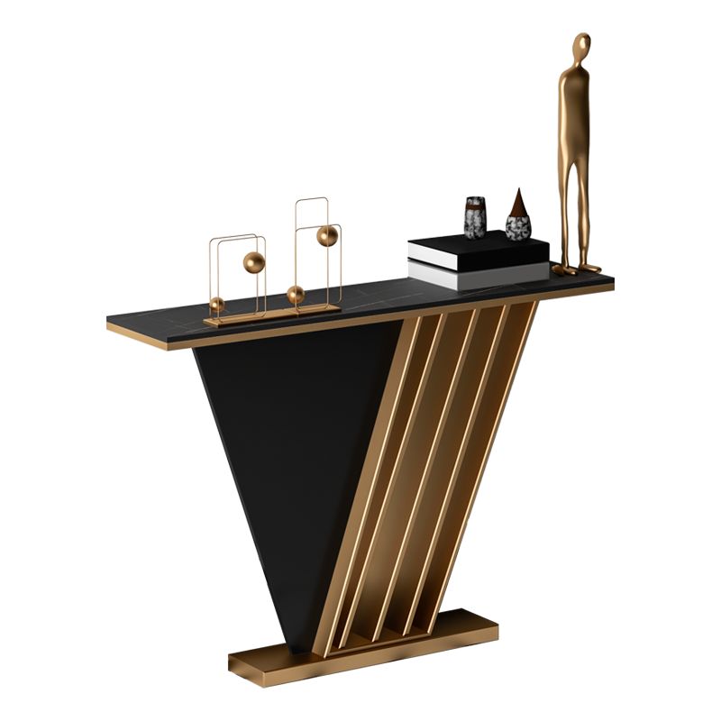 Tavolo da accento di base glam con tavolo in pietra rettangolo per sala