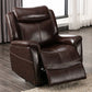 Swivel Rocker Metal Frame Standaard Recliner vaste kleur Lederen Recliner stoel