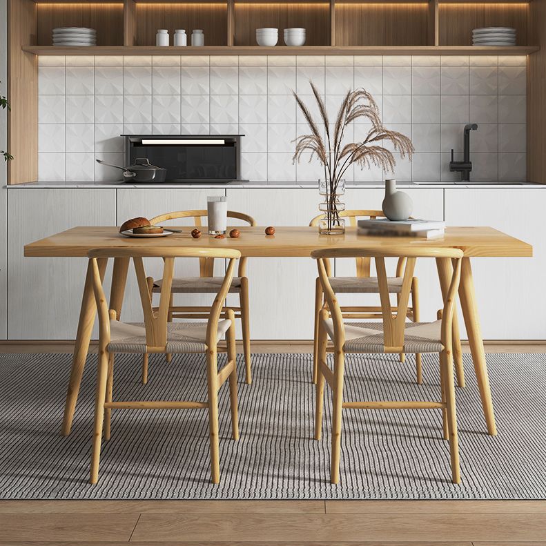 Contemporary Solid Wood Standard Dining Set Rectangle Kitchen Dining Set with 4 Legs Base Clearhalo 'Dining Room Sets' 'Dining Tables & Seating' 'dining_room_set' 'furn' 'furn_dining_room_set' 'Furniture' 'furniture_dining_room_set' 'Kitchen & Dining Furniture' 'kitchen&dining_furn' 'kitchen' 1200x1200_8e14d229-3c39-42eb-94ab-2e1fccbe5f4e