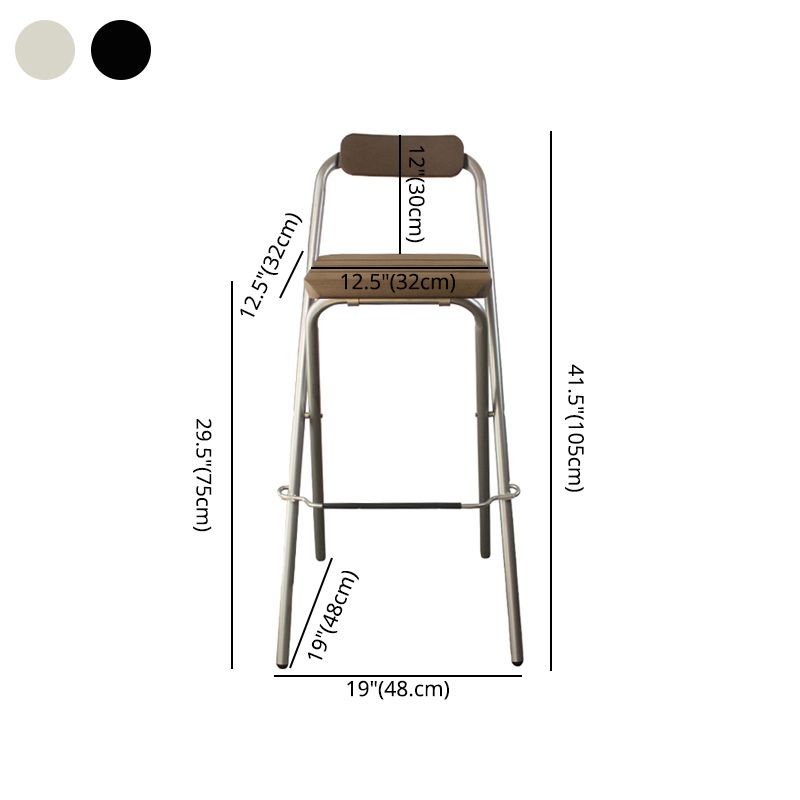 Modern Backrest Folding Counter Stool Steel Living Room Bar Stool with Footrest Clearhalo 'Bar Furniture' 'Bar Stools' 'bar_stools' 'furniture_bar_stools' 'Kitchen & Dining Furniture' 'kitchen&dining_furn' 'kitchen' 'kitchen_furn' Furniture' 1200x1200_8e16ee81-cd16-4866-9c6a-cbbfd19be7a4
