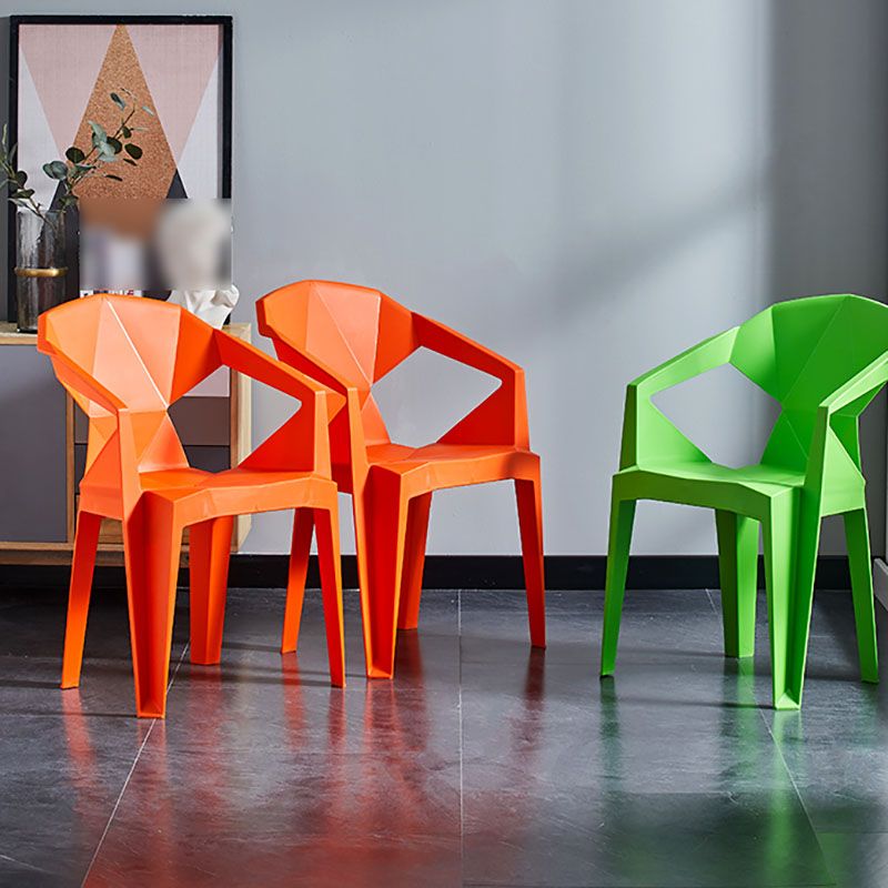 Contemporary Stackable Plastic Chair Slat Back Kitchen Arm Chair Clearhalo 'Dining Chairs' 'Dining Tables & Seating' 'dining_chair' 'Furniture' 'furniture_dining_chair' 'Kitchen & Dining Furniture' 1200x1200_8e18d425-b7e2-49e6-8570-1f0e69625d27