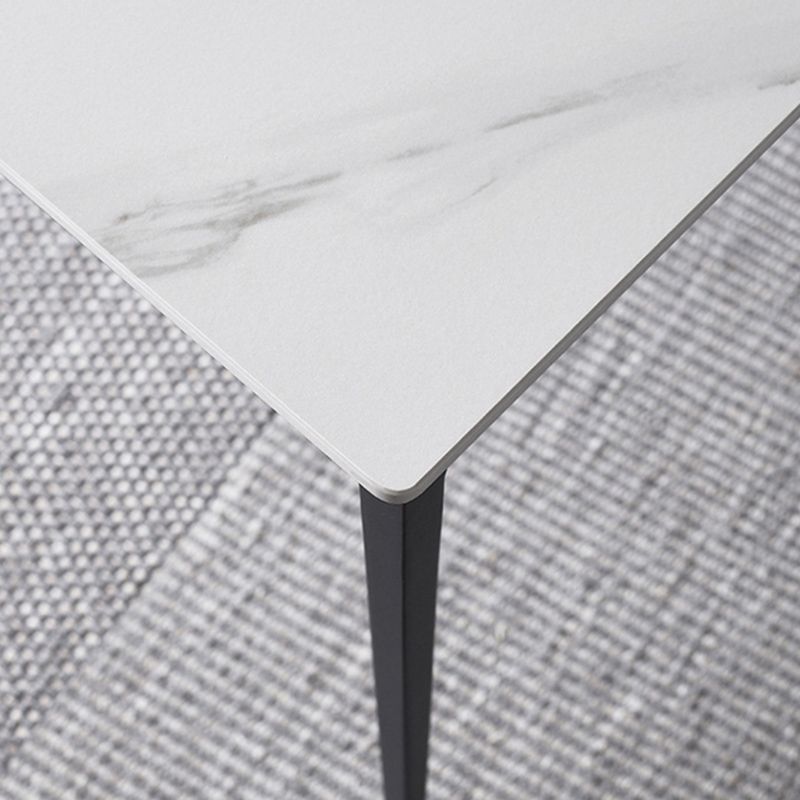 Contemporary 1/2/3/5 Pieces Dining Chairs Set Rectangle Stone Furniture in White