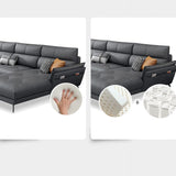 Ultra-Modern Sewn Pillow Back Faux Leather Pillow Top Arm Sofa with Wear-resisting Clearhalo 'furn' 'furn_sectionals' 'Furniture' 'furniture_sectionals' 'kitchen' 'kitchen_sectionals' 'Living Room Furniture' 'Sectionals' 1200x1200_8e199402-6cc1-44b2-bdeb-70f4e444aa82