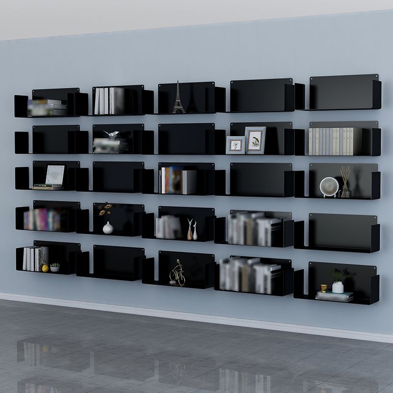 Iron Horizontal Wall Unit Bookshelf Contemporary Bookshelf for Home Clearhalo 'Bookcases' 'furn' 'furn_bookcases' 'Furniture' 'furniture_bookcases' 'kitchen' 'kitchen_bookcases' 'Living Room Furniture' 'Office Furniture' 1200x1200_8e19d9b8-9128-4070-84bd-92b518fafc87