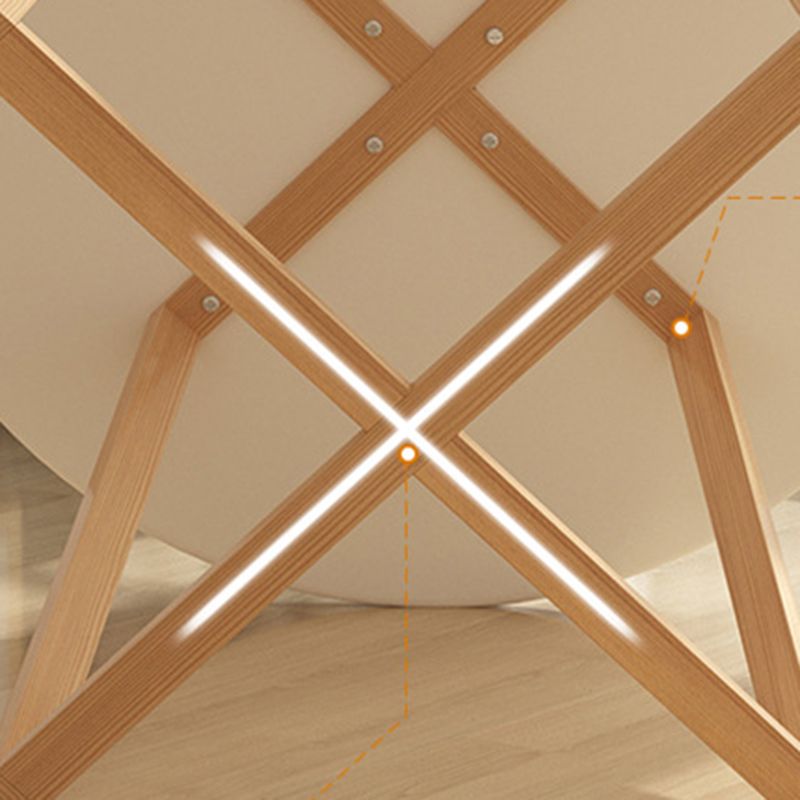 Tavolino laterale di gambe trasversali alte 27,5 "tavolo laterale tondo naturale/ bianco