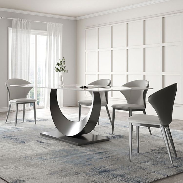 Modern Style Sintered Stone Rectangle Table Set 1/4/5/7 Pieces Dining Set Clearhalo 'Dining Room Sets' 'Dining Tables & Seating' 'dining_room_set' 'furn' 'furn_dining_room_set' 'Furniture' 'Kitchen & Dining Furniture' 1200x1200_8e1d2645-7d53-43f5-92d1-77a2ea0f9db7