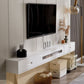 Console TV contemporanea Console multimediale TV in legno massello con cassetti