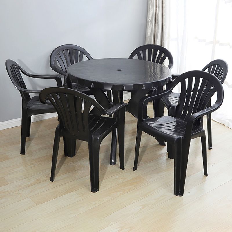 Modern Plastic Dining Arm Chairs Home Stackable Windsor Dining Armchair Clearhalo ' kitchen&dining_furn' 'Dining Chairs' 'Dining Tables & Seating' 'dining_chair' 'furn' 'furn_dining_chair' 'Furniture' 'furniture_dining_chair' 'Kitchen & Dining Furniture' 'kitchen' 1200x1200_8e2038f2-bbfc-4329-9f48-095a5401eb43