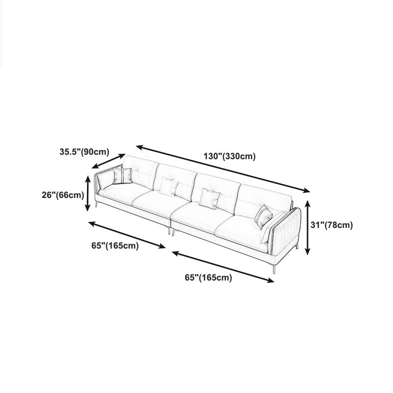 Beige Contemporary Faux Leather Sofa with Recessed Arm 30.7" Clearhalo 'furn' 'furn_sectionals' 'Furniture' 'furniture_sectionals' 'kitchen' 'kitchen_sectionals' 'Living Room Furniture' 'Sectionals' 1200x1200_8e209359-7505-412e-83a0-8b0be491e705