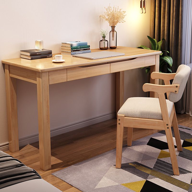 Bureau de bureau de base de base Parsons moderne Bureau d'écriture en bois massif avec tiroirs