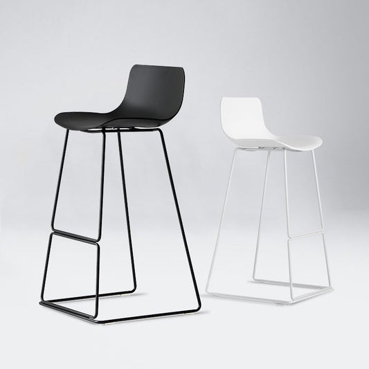 Modern Metal Plastic Bar Stools Indoor Barstool with Iron Legs and Low Back Clearhalo 'Bar Furniture' 'Bar Stools' 'bar_stools' 'furn' 'furn_bar_stools' 'furniture_bar_stools' 'Kitchen & Dining Furniture' 'kitchen&dining_furn' 'kitchen' 'kitchen_furn' Furniture' 1200x1200_8e20c7cf-62c8-4e88-be33-f9df5346e26f