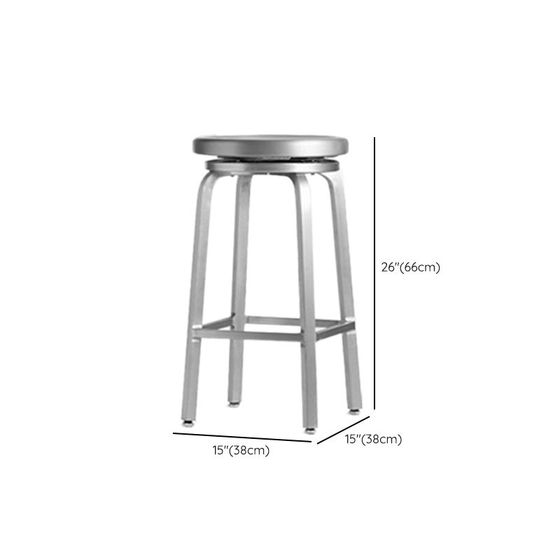 Contemporary Backless Metal Counter Stool with 4 Legs for Dining Room Clearhalo 'Bar Furniture' 'Bar Stools' 'bar_stools' 'furn' 'furn_bar_stools' 'Furniture' 'Kitchen & Dining Furniture' 1200x1200_8e20ce8a-9a5a-4629-ab58-c8778beb5480