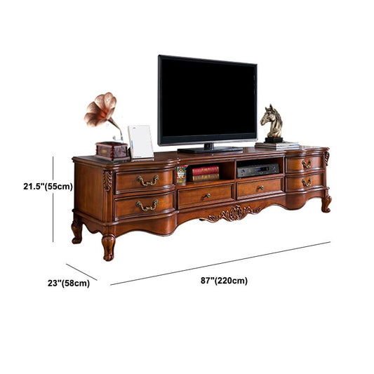 Console in legno console tradizionale in stile home TV con cassetti