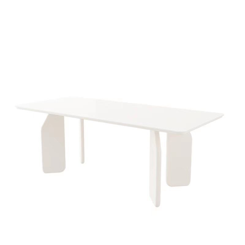 Massief houten eettafel Witte moderne eettafel voor eetkamer