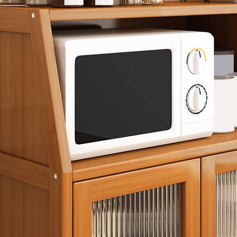 Server da pranzo moderno cucina in bambù marrone con 2 ripiani