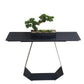 Rectangle Shape Contemporary Console Table Black Stone Console Sofa Table
