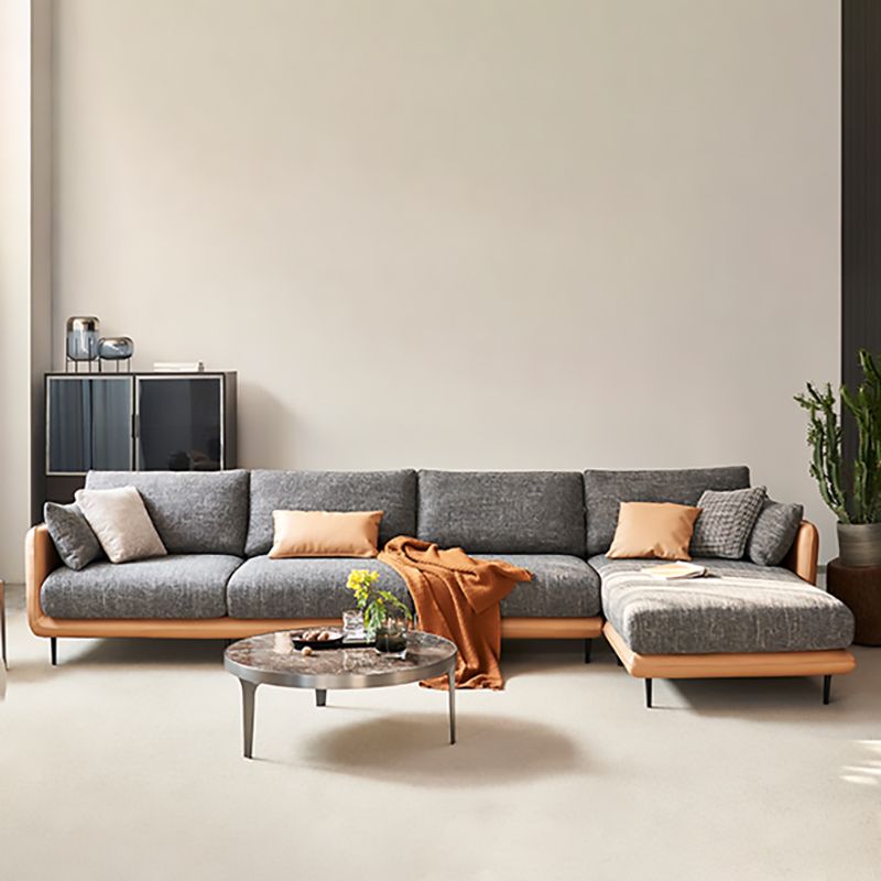 Modern Tuxedo Arm Removable Cushions Sofa with Pillows 35.43" for Living Room Clearhalo 'furn' 'furn_sectionals' 'Furniture' 'furniture_sectionals' 'kitchen' 'kitchen_sectionals' 'Living Room Furniture' 'Sectionals' 1200x1200_8e2443df-ca0a-462a-9625-d83b47ce5277