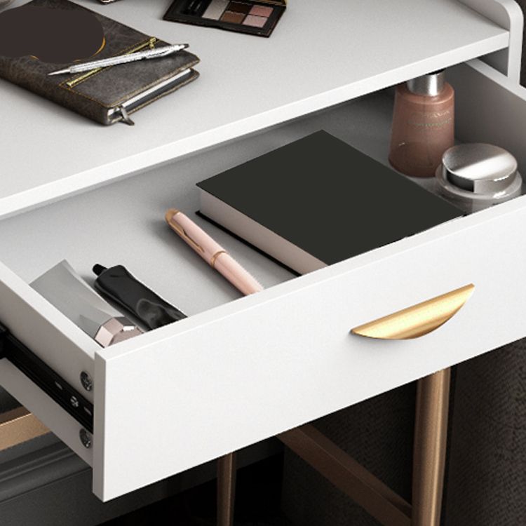 Luxurious Vanity Set 1/2 Storage Drawers with Mirror & Padded Stool