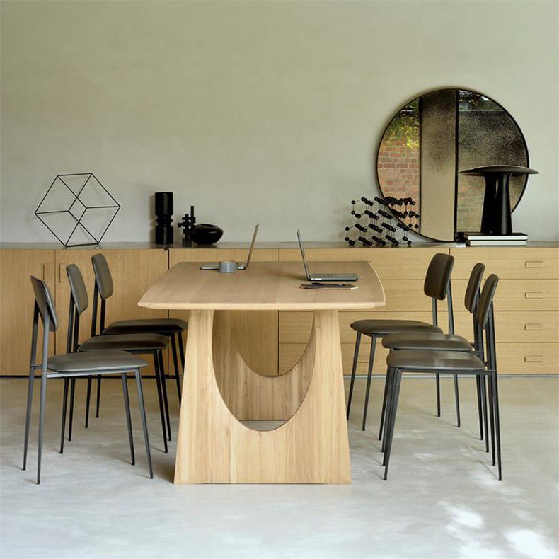 Rectangle Modern Dining Table Fixed Table with Solid Wood for Dining Room