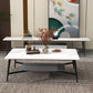 4 Legs Slate Cocktail Table Shelf Included Rectangular Coffee Table
