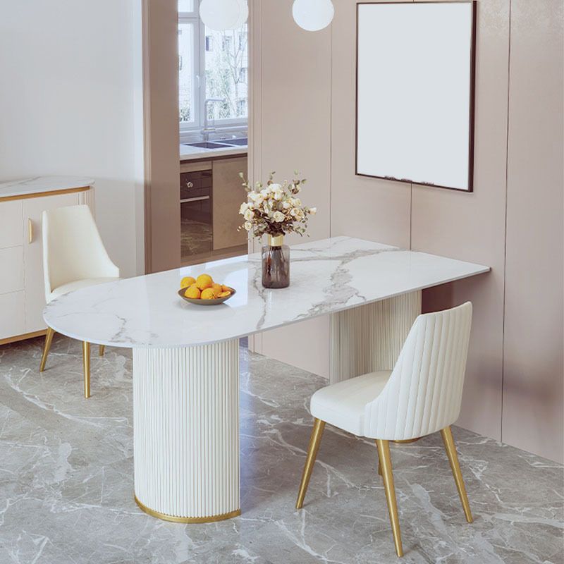 Set da pranzo in pietra sinterizzata stile Glam Set da pranzo da 1/3/5 pezzi per zone pranzo