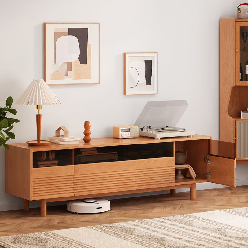 Scandinavian Media Console Wooden TV Console for Living Room Clearhalo 'furn' 'furn_tv_stands_entertainment_centers' 'Furniture' 'Living Room Furniture' 'TV Stands & Entertainment Centers' 'TV Stands & Media Storage Furniture' 'tv_stands_entertainment_centers' 1200x1200_8e27f6a9-ce31-4f6d-9679-9ae05f46e3b2