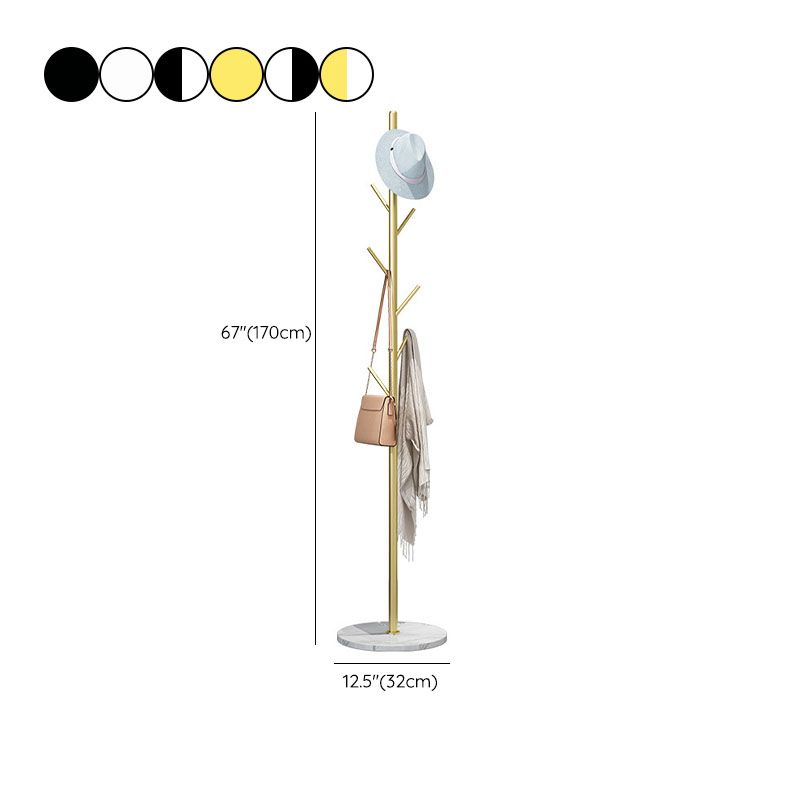 フック付きのフリースタンディングコートラック工業スタイルのメタルコートハンガー