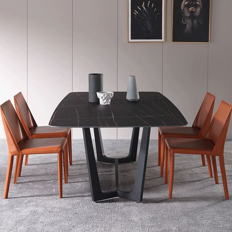 Eigentijdse dinetteset van gesinterde steen, 1/2/5/7-delige rechthoekige eettafelset