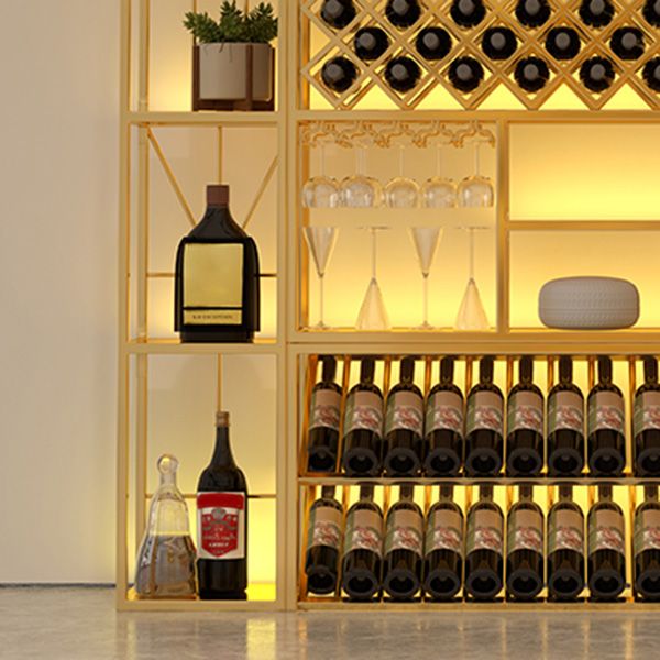Rack de porte-vin en métal de luxe autoportant avec un casier à vin étagère 78,7 "H