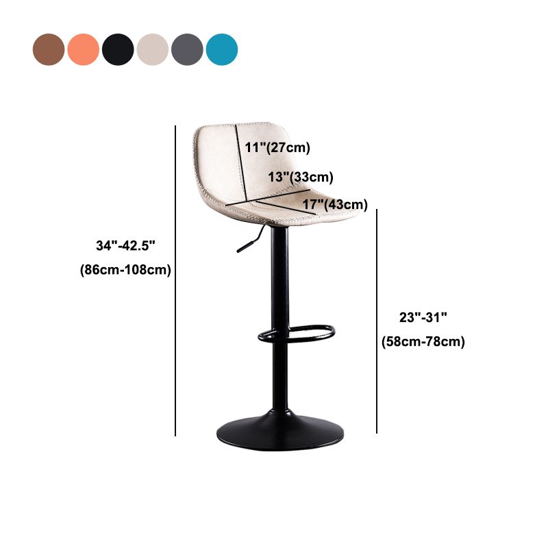 Home Modern Adjustable Height Stool Matte Finish Leather Barstool Clearhalo 'Bar Furniture' 'Bar Stools' 'bar_stools' 'furn' 'furn_bar_stools' 'Furniture' 'furniture_bar_stools' 'Kitchen & Dining Furniture' 1200x1200_8e2918d3-20b8-45ae-8c4d-5bbe727b290b