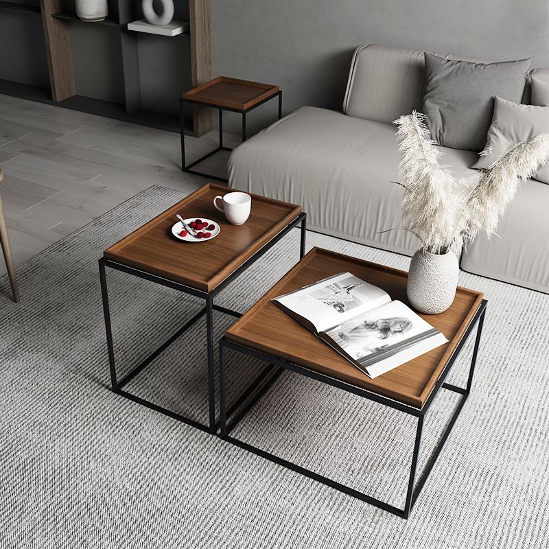 Tavolino moderno in legno tavolino rettangolare a forma di cocktail pieghevole