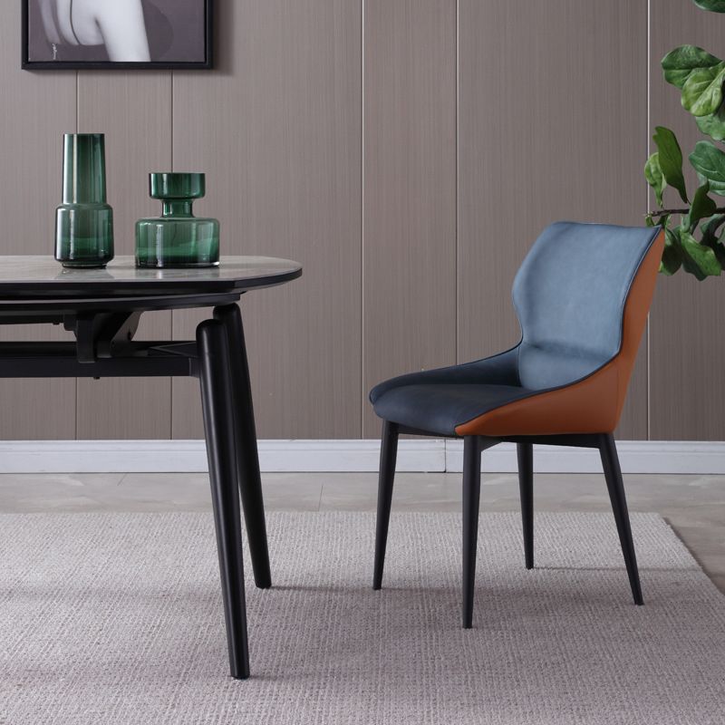 Industrial Design Wingback Parsons Chair Faux Leather Dining Chairs Clearhalo 'Dining Chairs' 'Dining Tables & Seating' 'dining_chair' 'furn' 'furn_dining_chair' 'Furniture' 'furniture_dining_chair' 'Kitchen & Dining Furniture' 1200x1200_8e2d1000-b483-484b-8a49-02c2f6ef2308