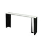 Modern Marble Table with Rectangle Table Top Black Double Pedestal Table - 42" H Clearhalo 'Bar Furniture' 'Bar Tables' 'bar_tables' 'furn' 'furn_bar_tables' 'Furniture' 'furniture_bar_tables' 'Kitchen & Dining Furniture' 1200x1200_8e2d211a-efa8-4b7a-9a99-c7fea031211b